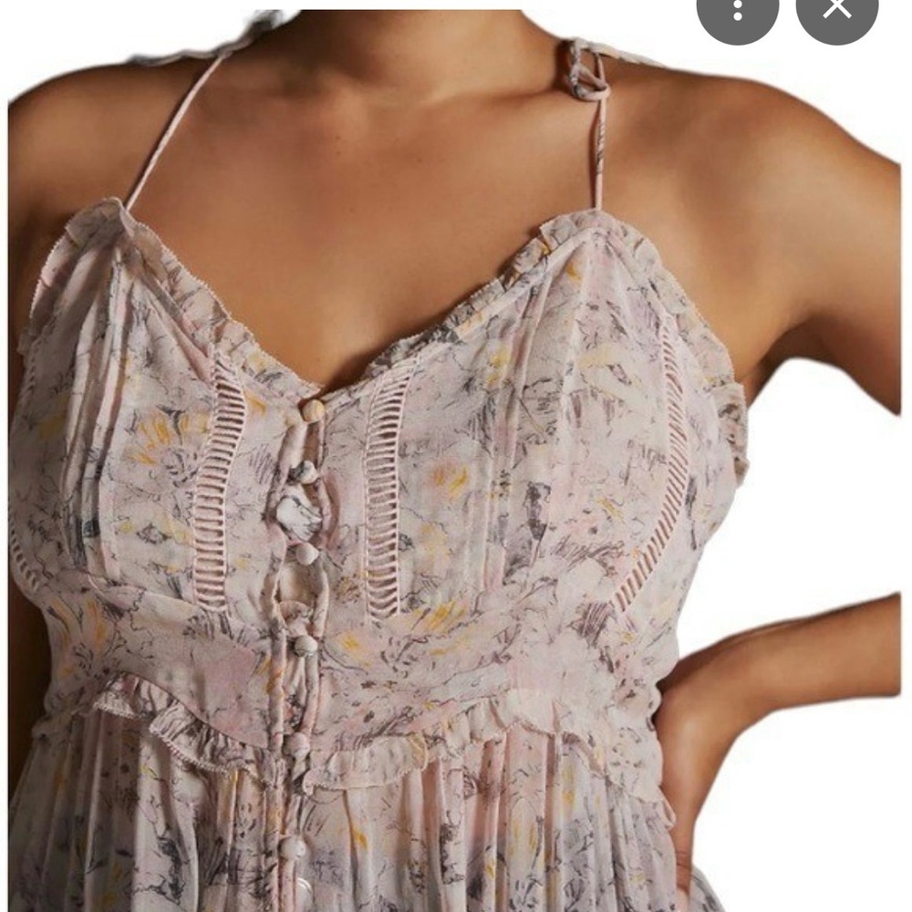 Elegant Floral Maxi Dress with Spaghetti Straps